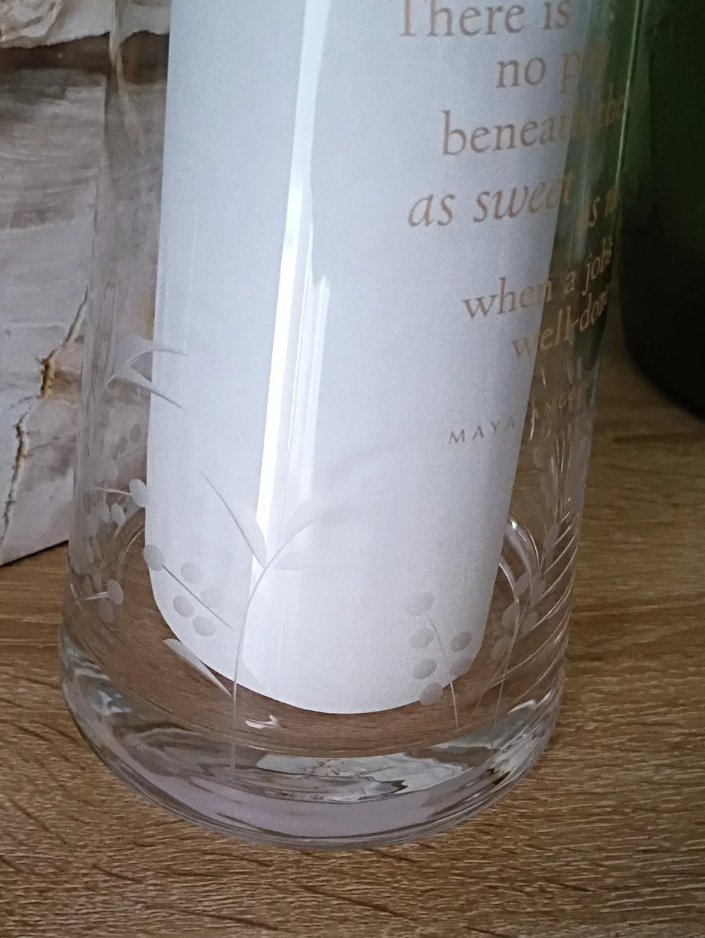 Hallmark Maya Angelou Poet Poem Water Carafe And Tumbler Etched 2003